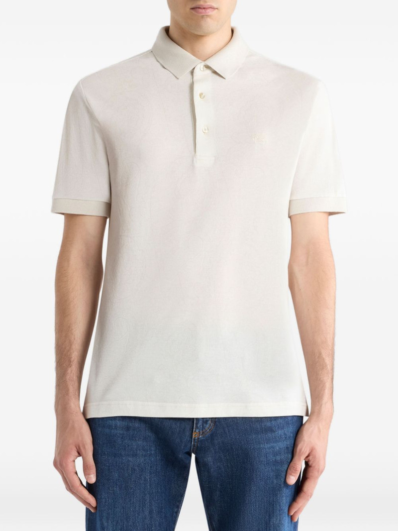 Etro arnica-motif cotton polo shirt outlook