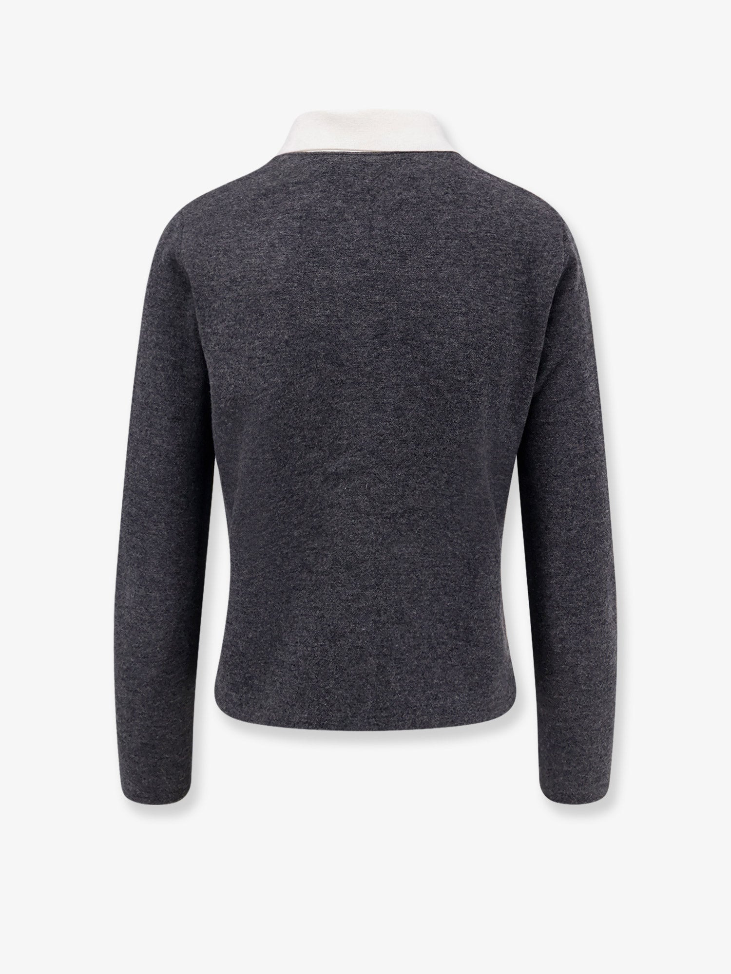 Self Portrait Wool Blend Cardigan With Contrasting Collar - 2