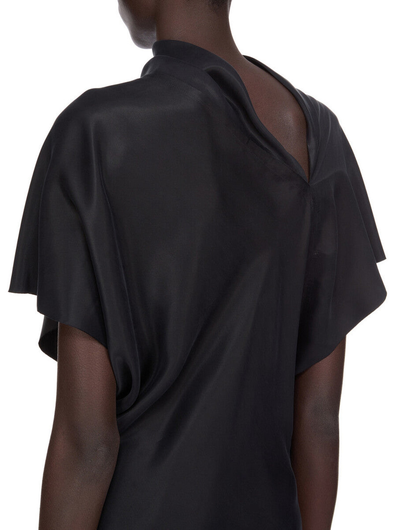 Rick Owens draped one-shoulder midi dress outlook
