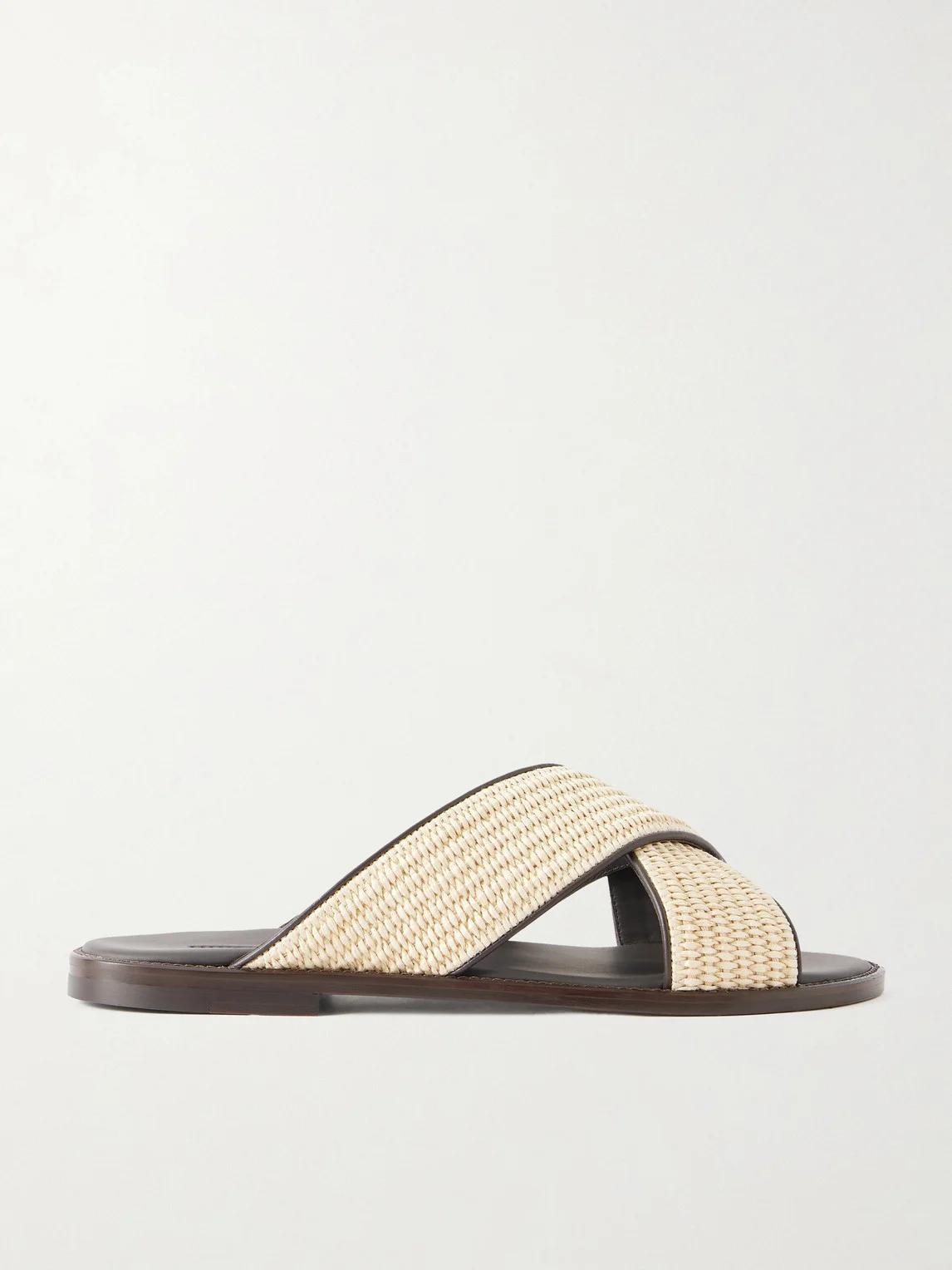 Otawi Woven Raffia and Leather Sandals - 1