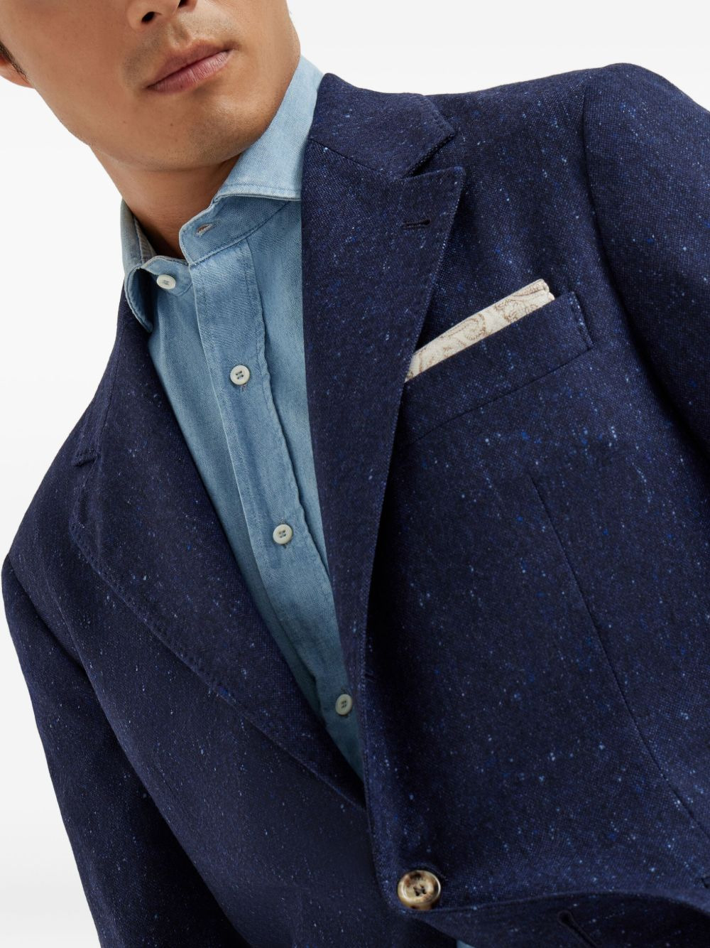 speckled single-breasted blazer - 5