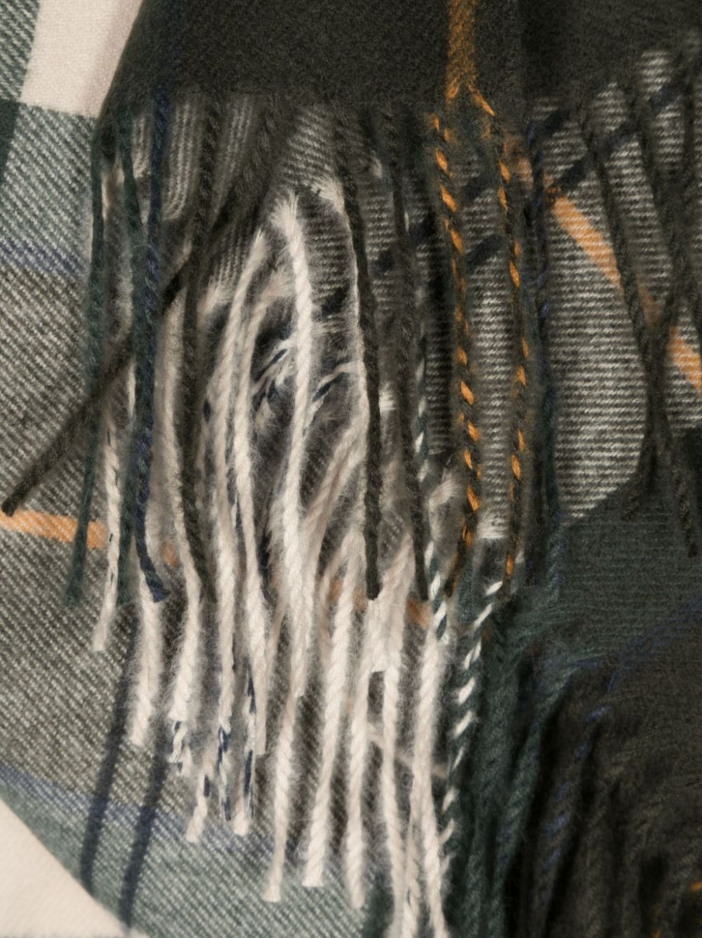 check-pattern fringed scarf - 3