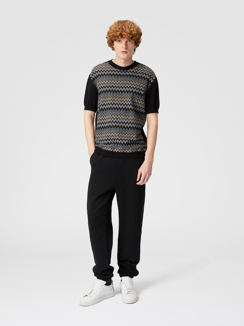 Missoni Cotton fleece joggers with knitted insert outlook