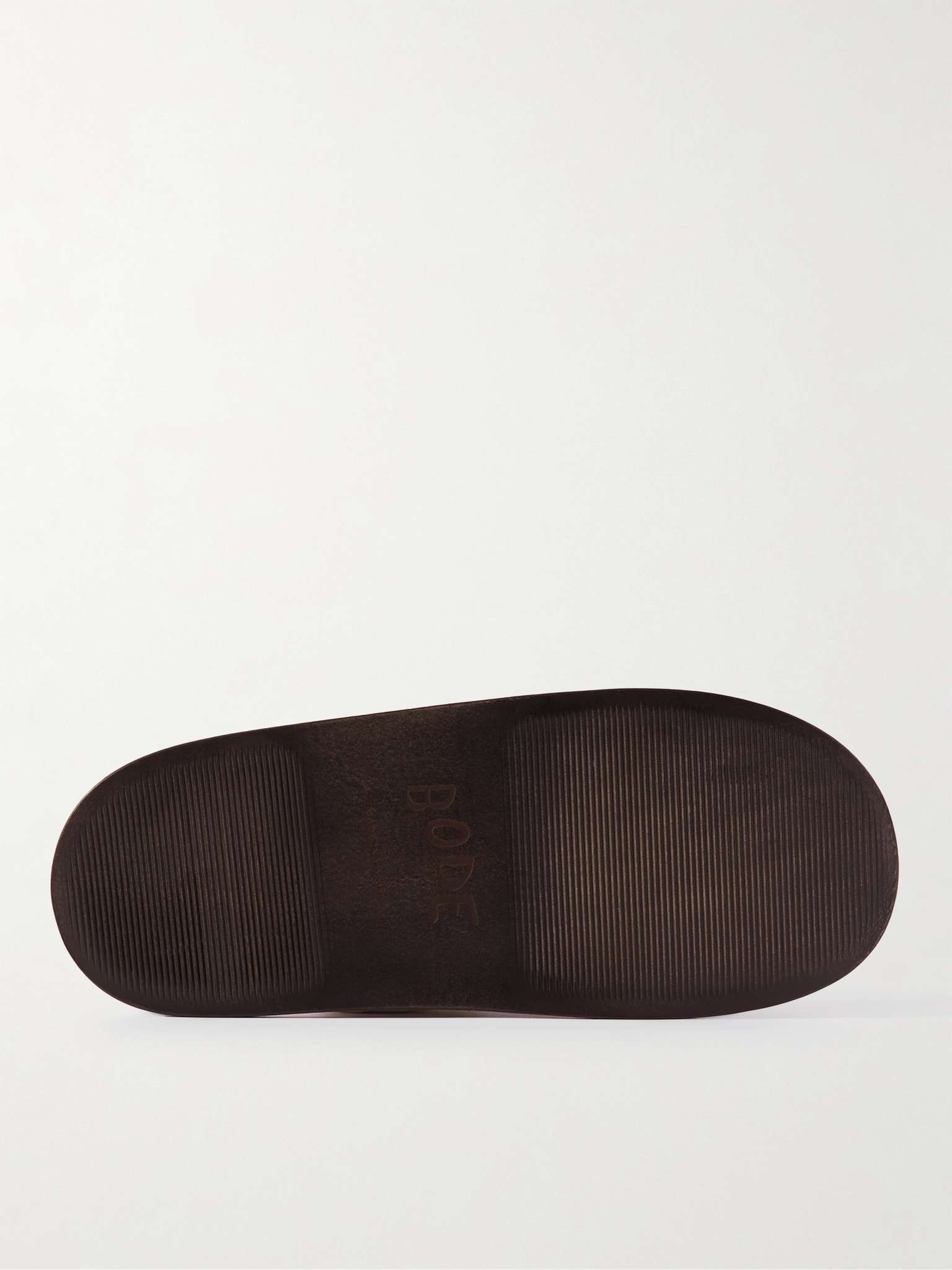 Duotone Leather-Trimmed Raffia Slides - 3