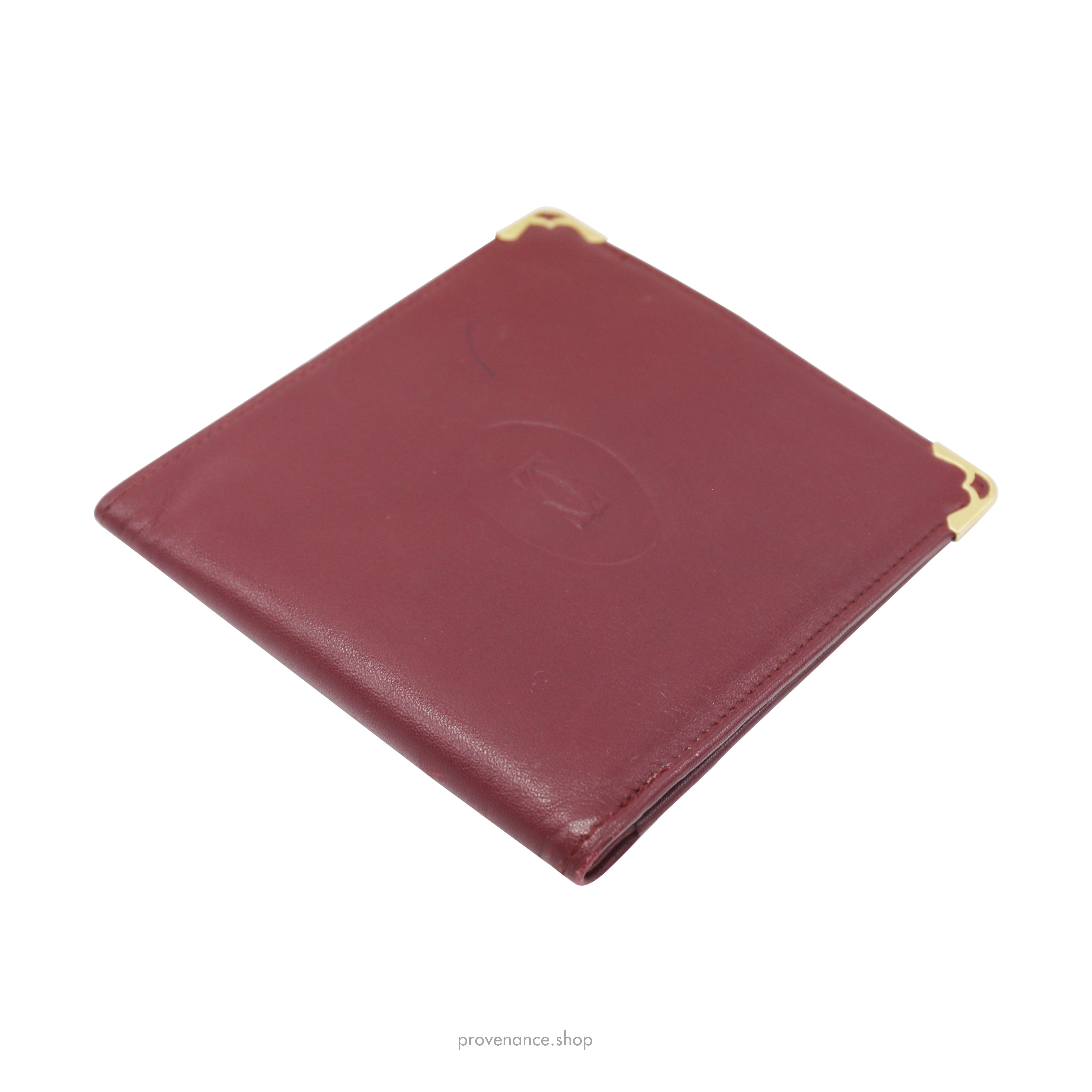 Cartier Bifold Wallet - Burgundy Calfskin Leather - 3