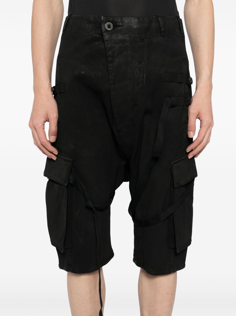 stonewashed cargo track shorts - 5