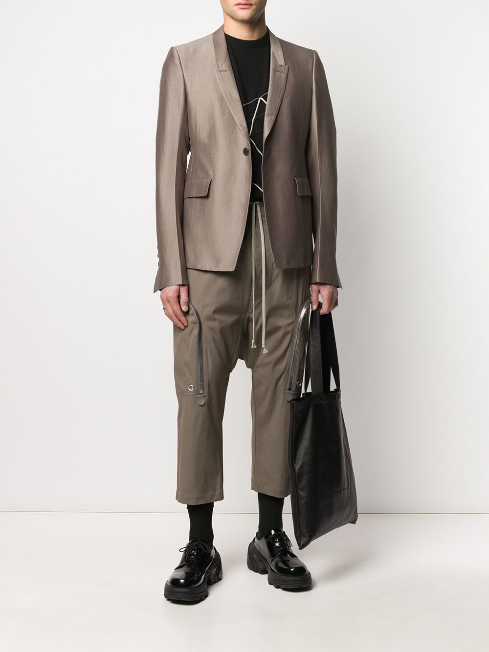 Rick Owens Men Jacket Single Breasted Silk Cotton - 6
