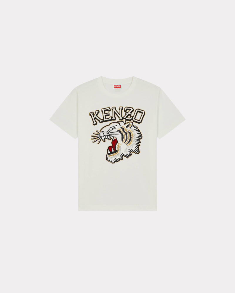 'Varsity Tiger' loose embroidered T-shirt. - 1