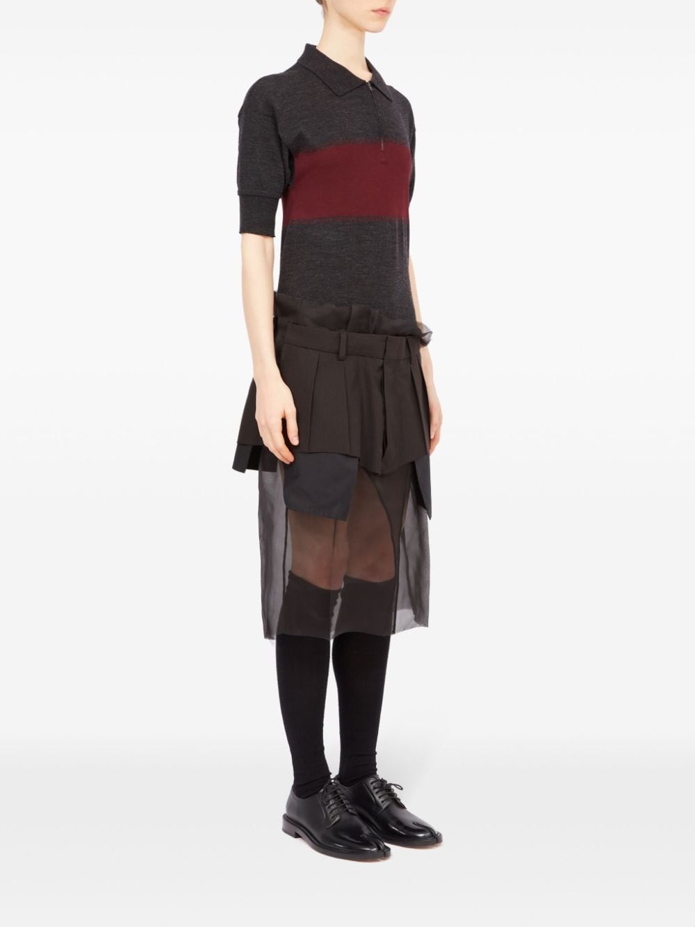 cotton-wool blend midi dress - 3