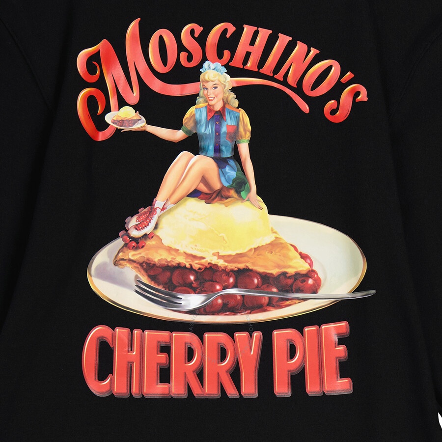 Moschino Black Cherry Pie Print Long-Sleeve Jumper Dress - 7