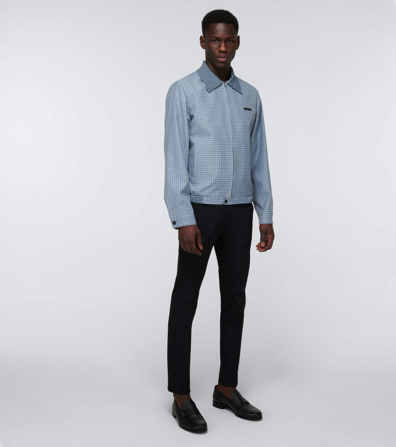 Prada Wool checked blouson jacket outlook