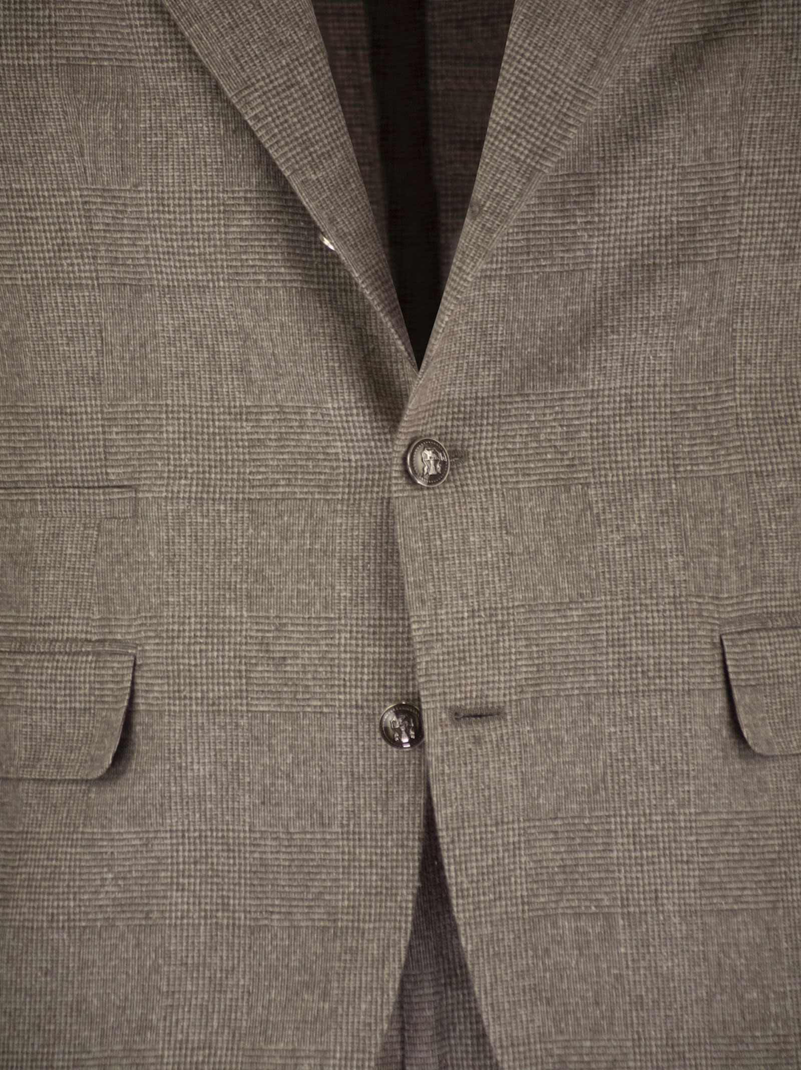 Brunello Cucinelli Men Prince Of Wales Flannel Suit In Silk, Wool And Cashmere - 4