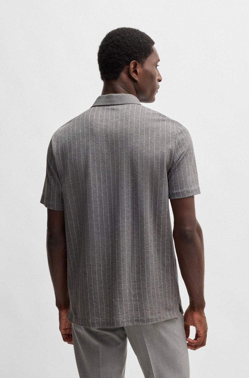 MERCERIZED-COTTON POLO SHIRT WITH MIXED STRIPES 5