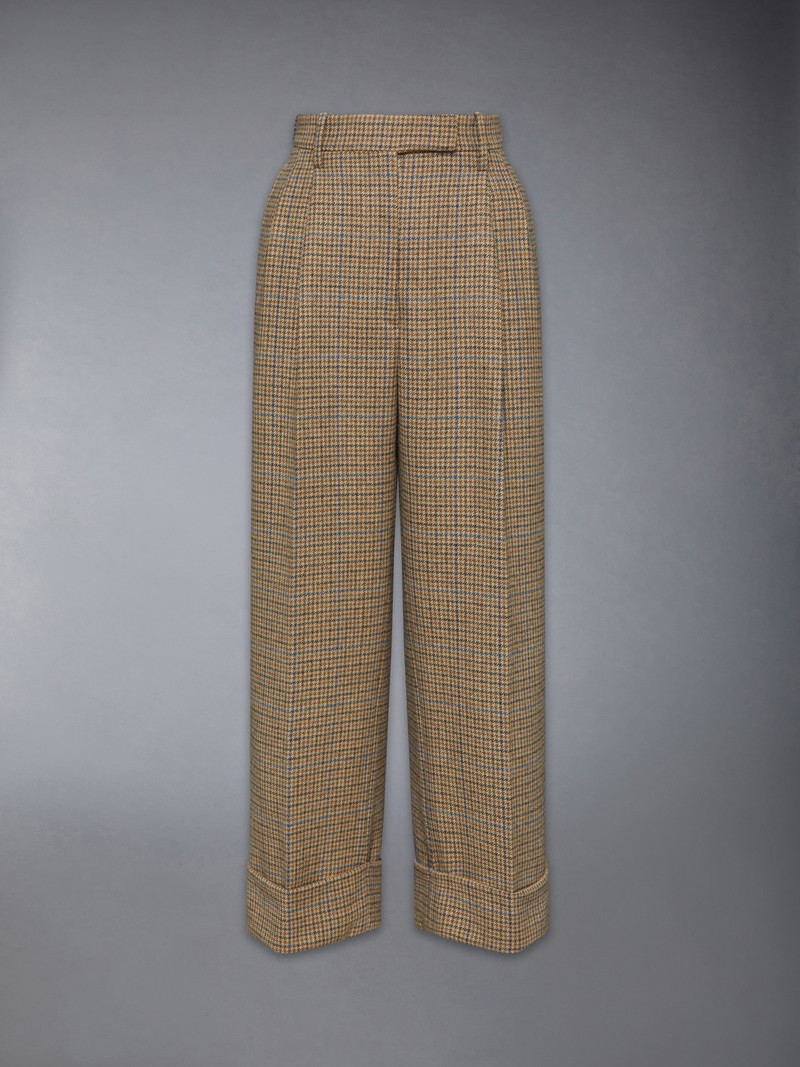 GUNCLUB CHECK CHEVIOT TWEED DOUBLE PLEAT TROUSER 1