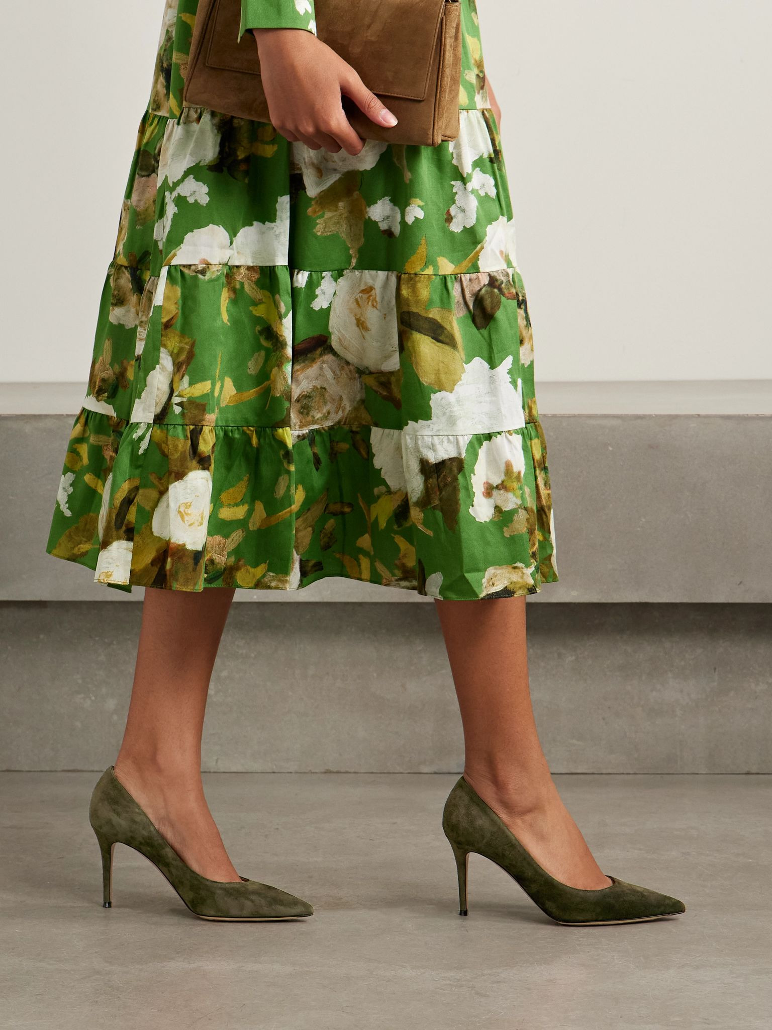 Gianvito 85 suede pumps Dark green - 2
