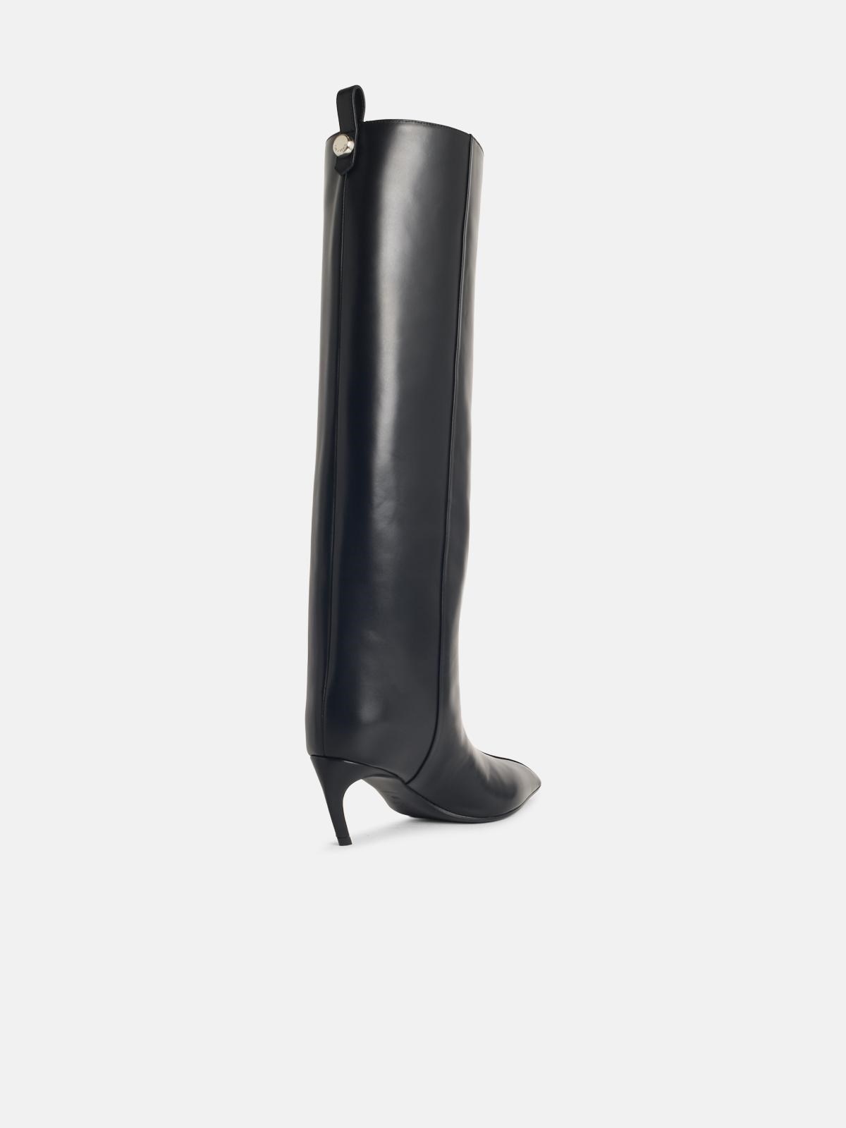 'LEA' BLACK LEATHER BOOTS - 3