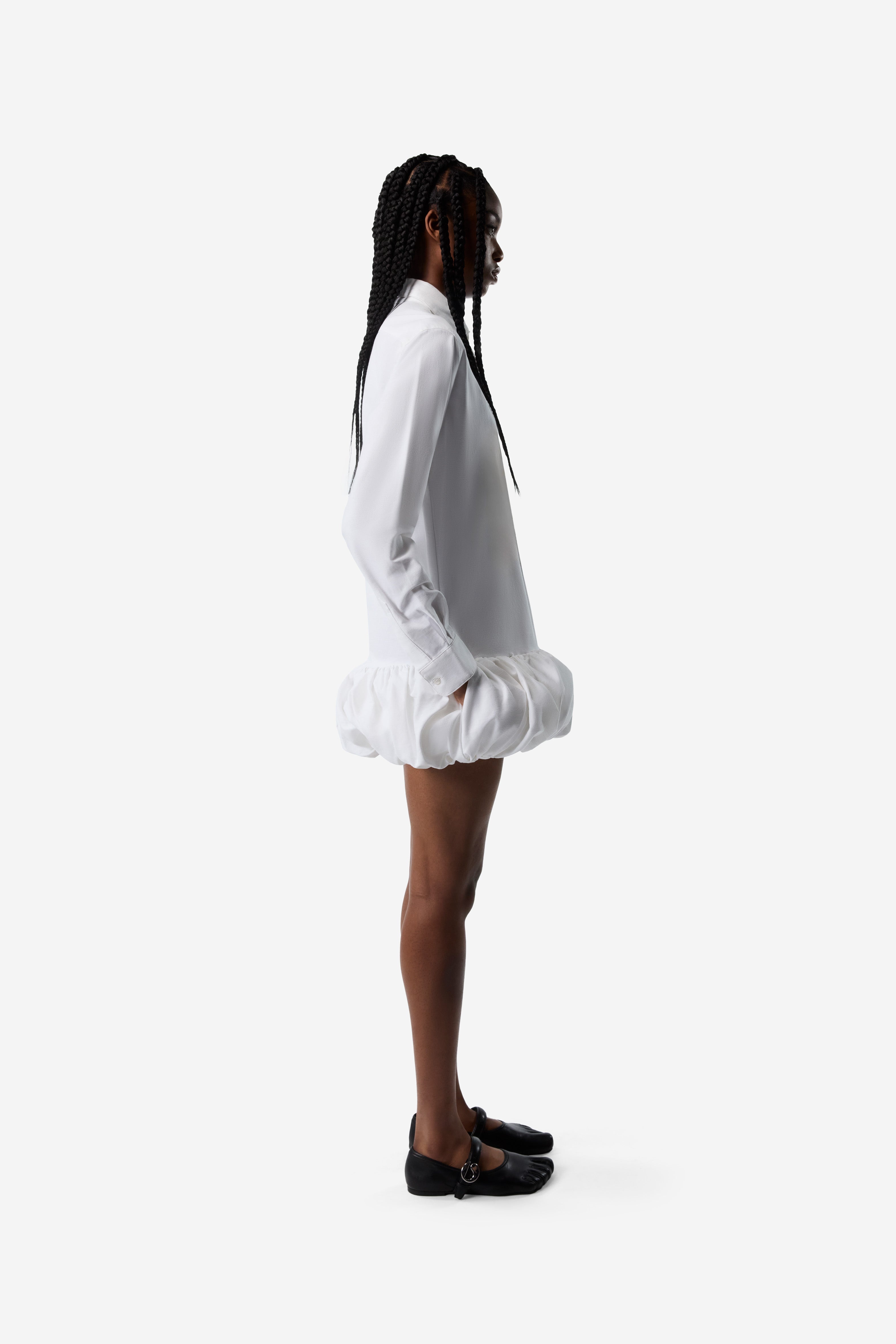 Gathered Hem Shirt Dress - 3