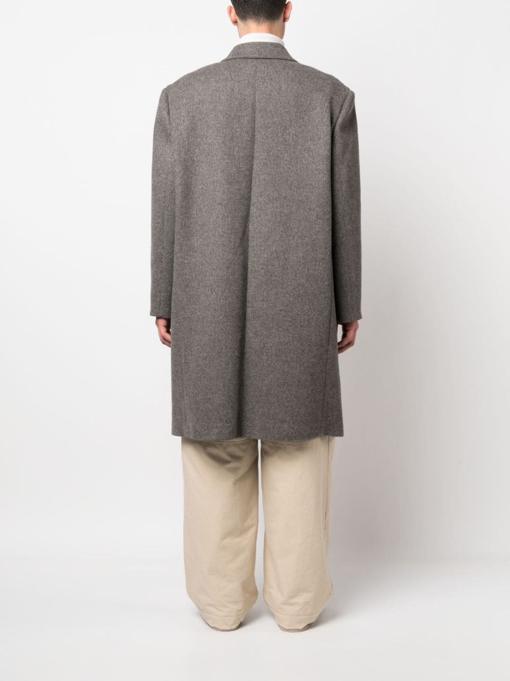 single-breasted wool coat - 4