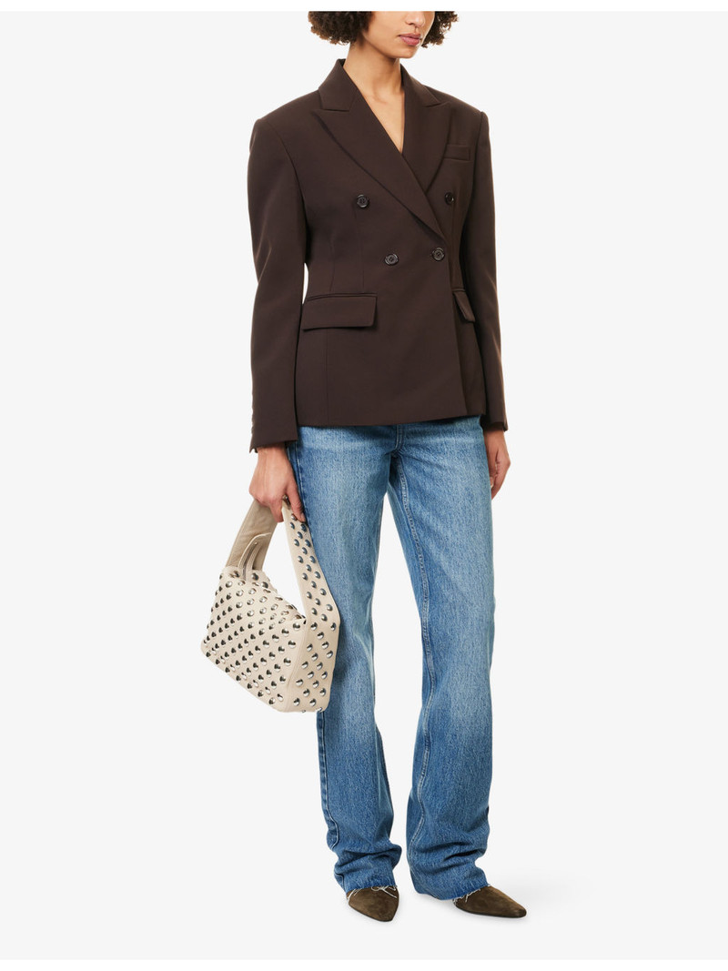 The Frankie Shop Crosby Double-Breasted Woven Blazer outlook