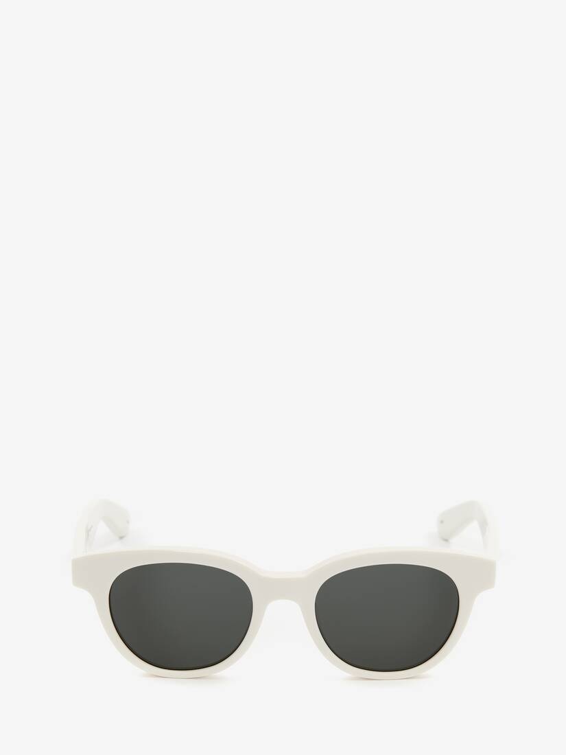 McQueen Angled Pantos Sunglasses in Elfenbeinfarben - 1