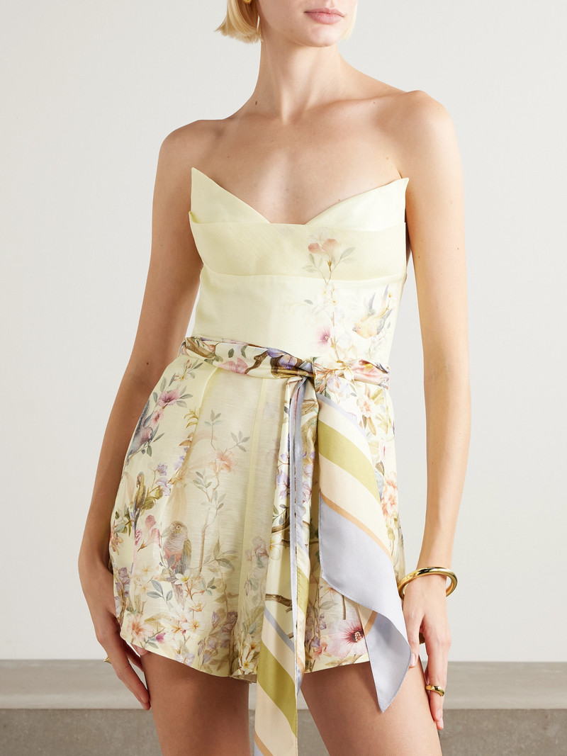 Rebellion Printed Linen And Silk-blend Playsuit 5