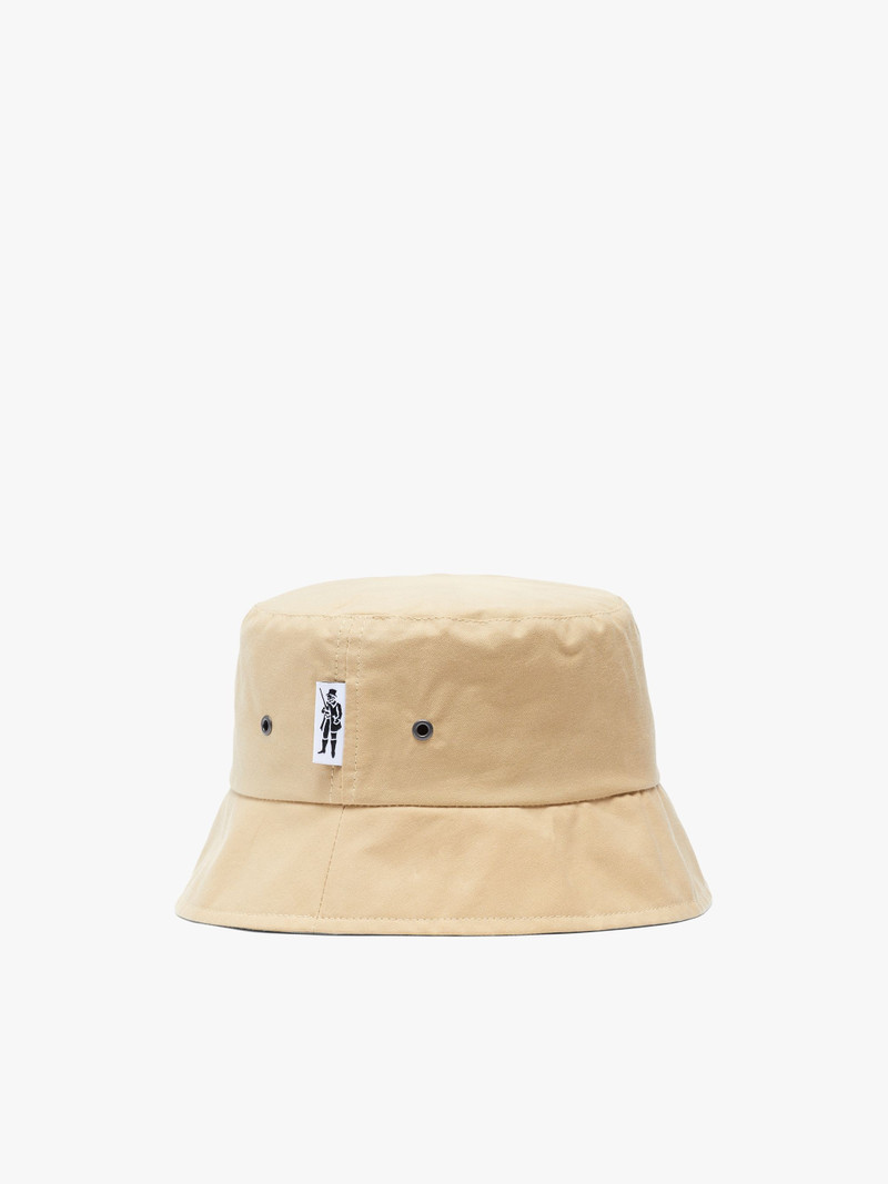 PELTING BEIGE WAXED COTTON BUCKET HAT | ACC-HA05 1