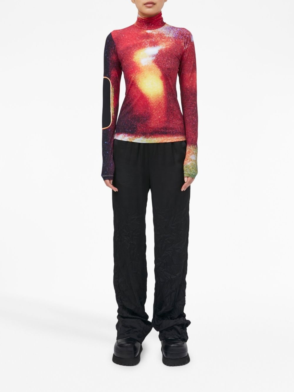space-print high-neck top - 2