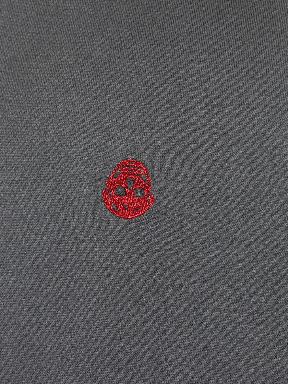 skull-embroidered polo shirt - 5