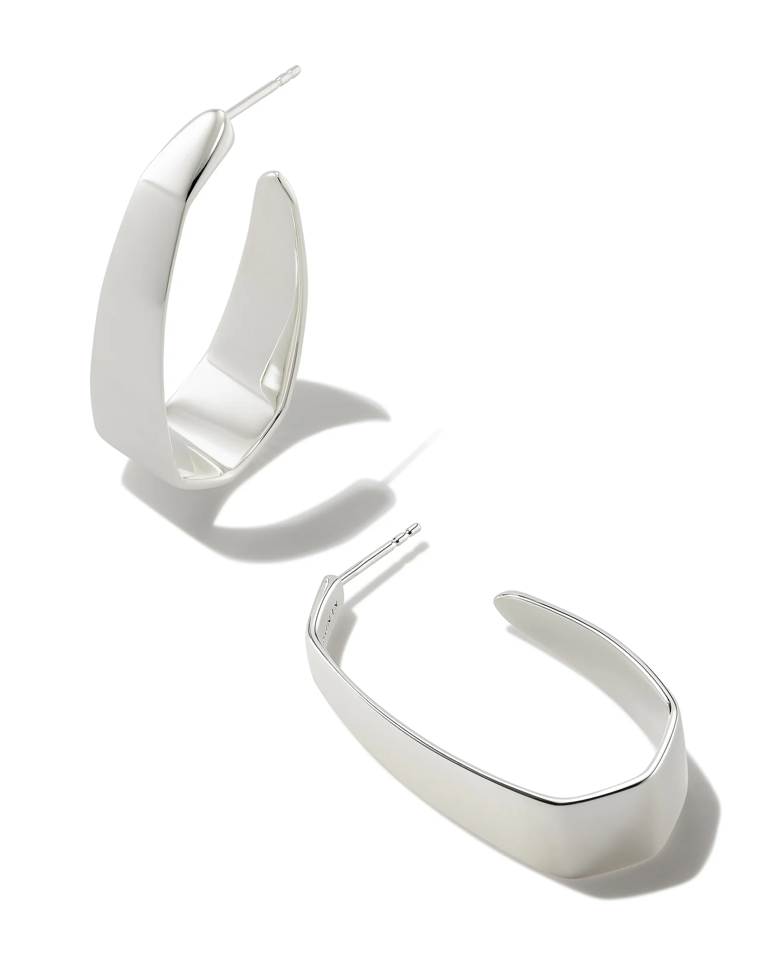 Cadence Large Hoop Earrings in Sterling Silver - 1