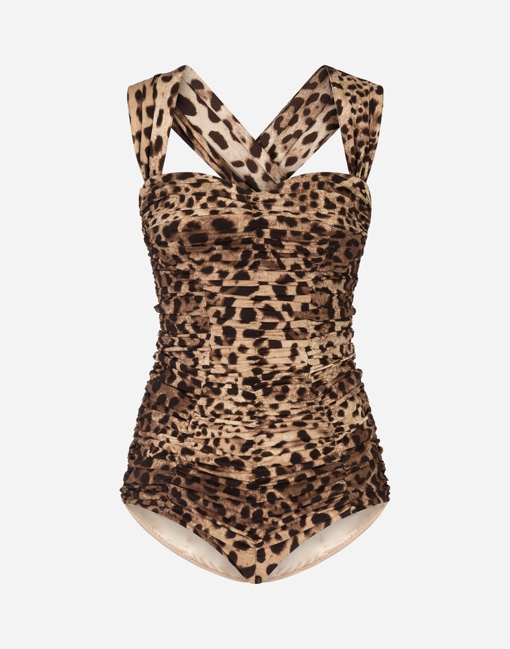 Charmeuse bodysuit with leopard print - 3