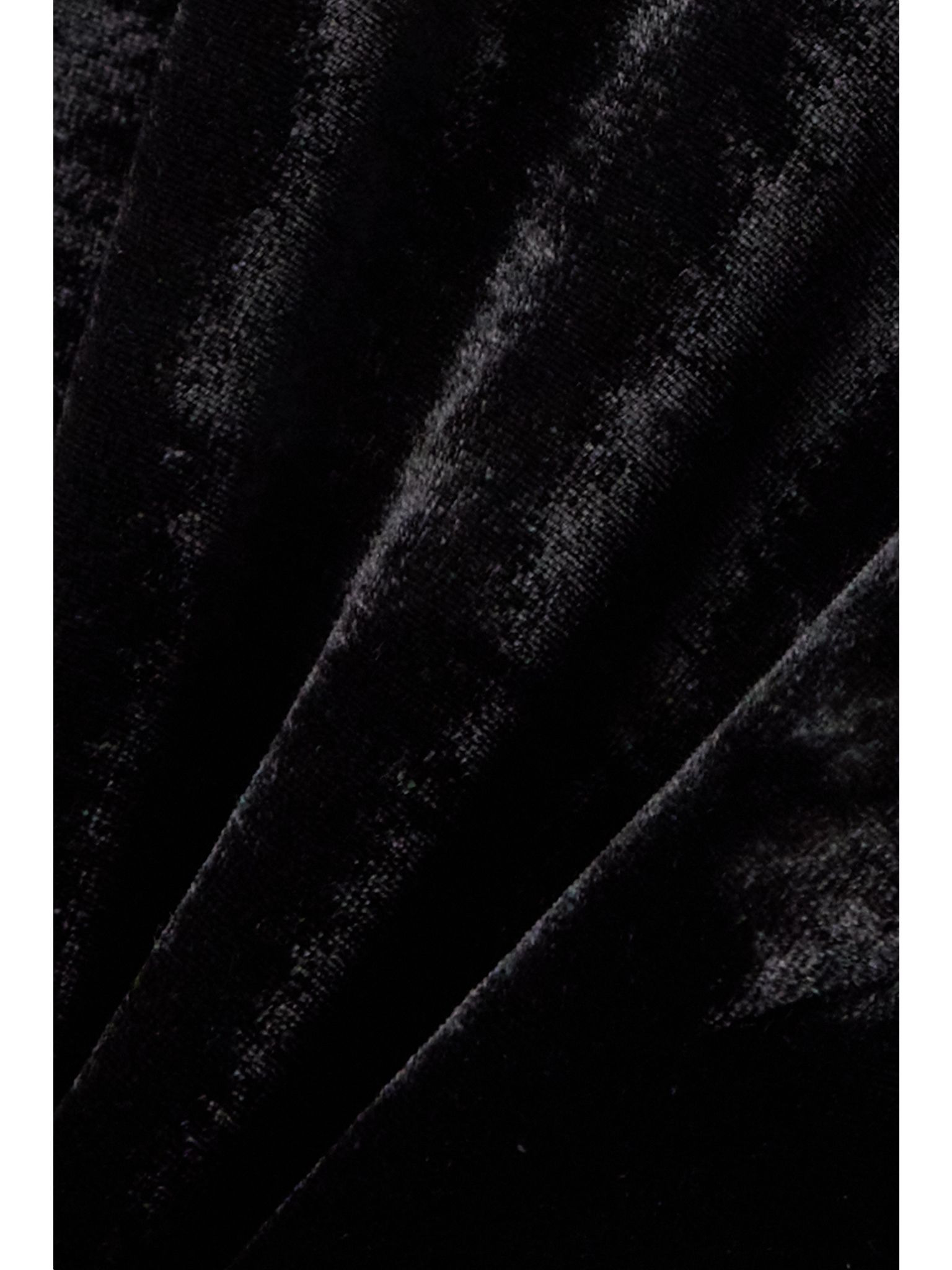 Stretch-velvet turtleneck top Black - 4