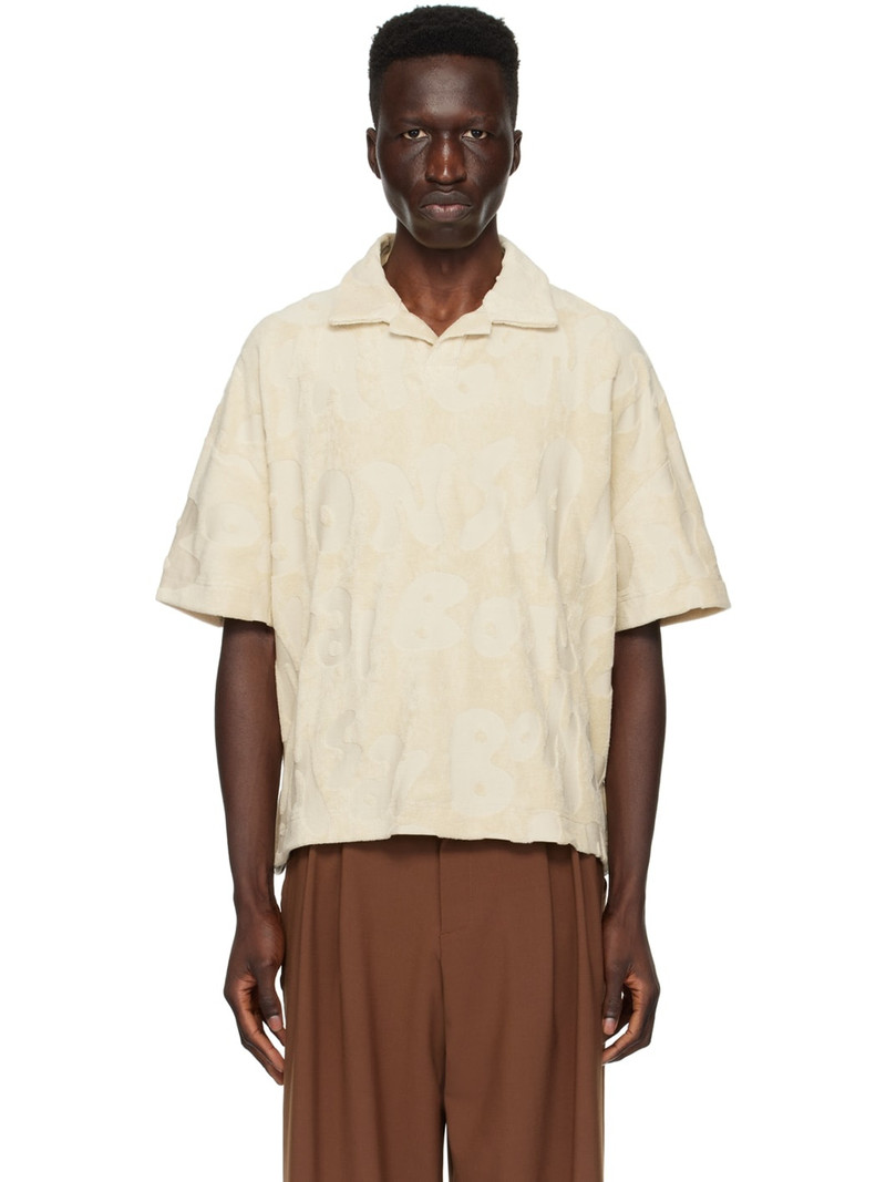 Beige Jacquard Polo 1