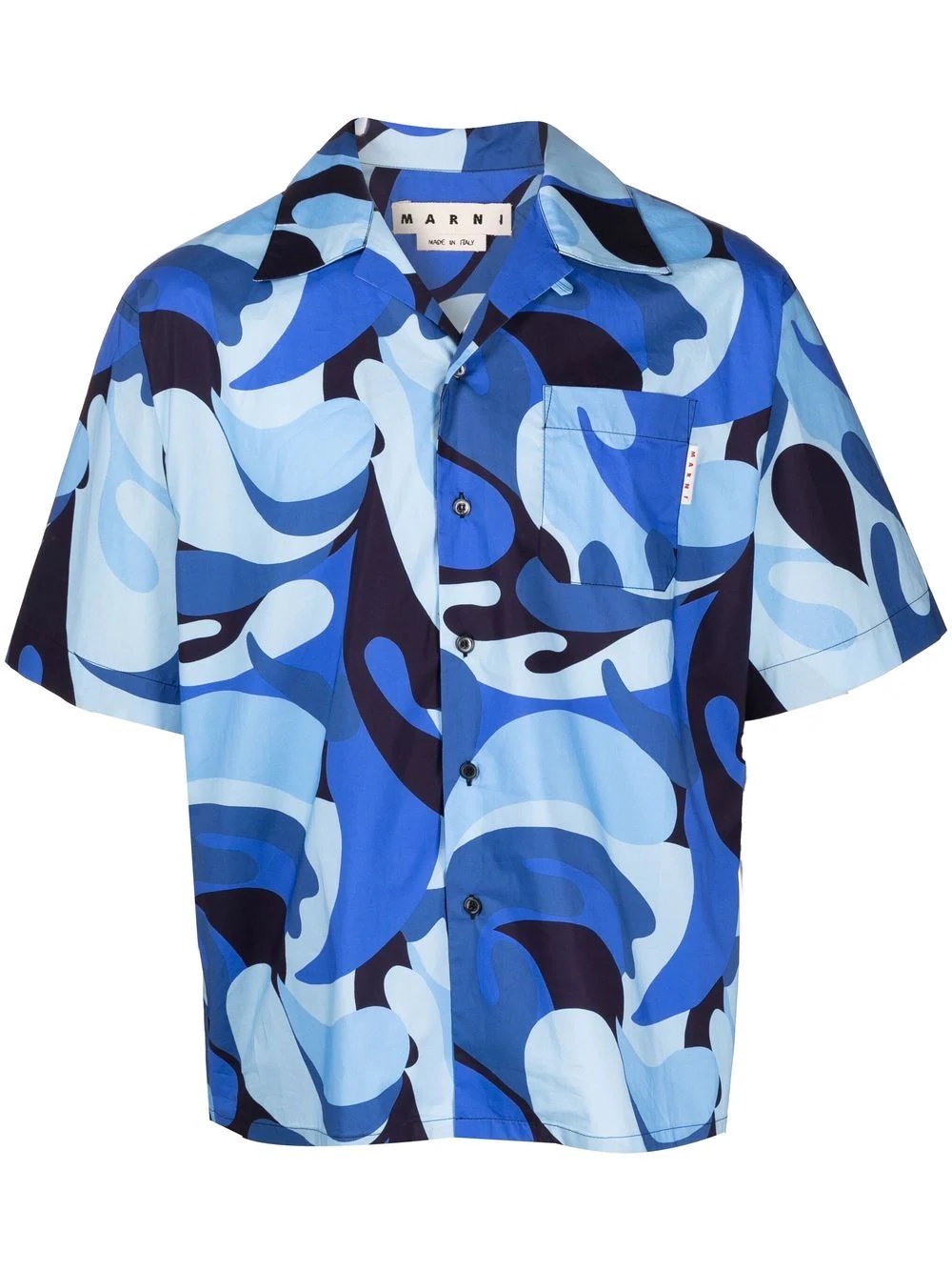 abstract-print bowling shirt - 1