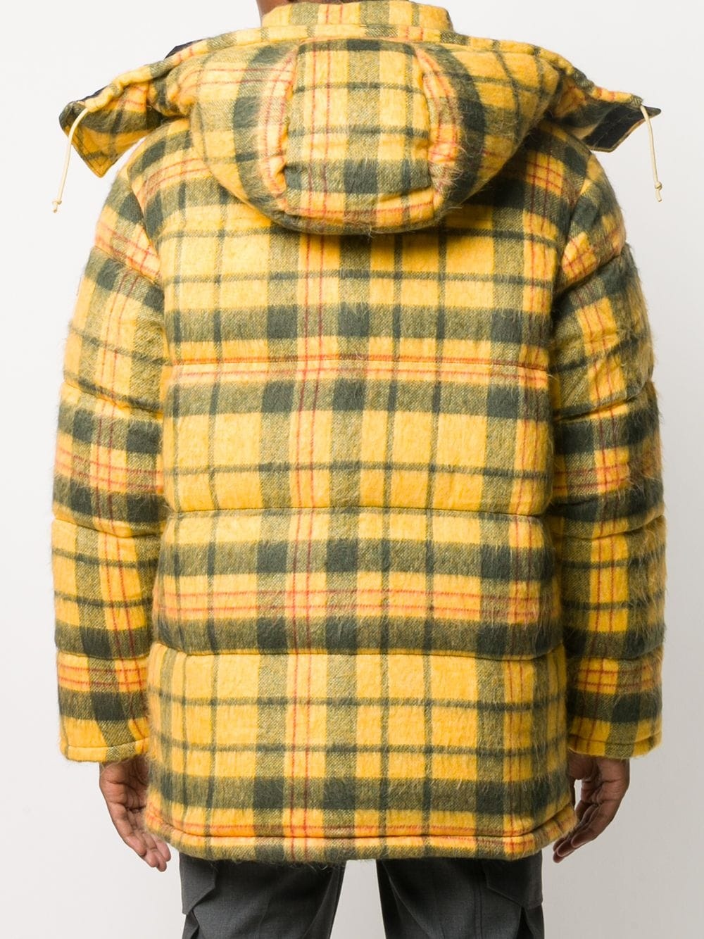 padded check down jacket - 4