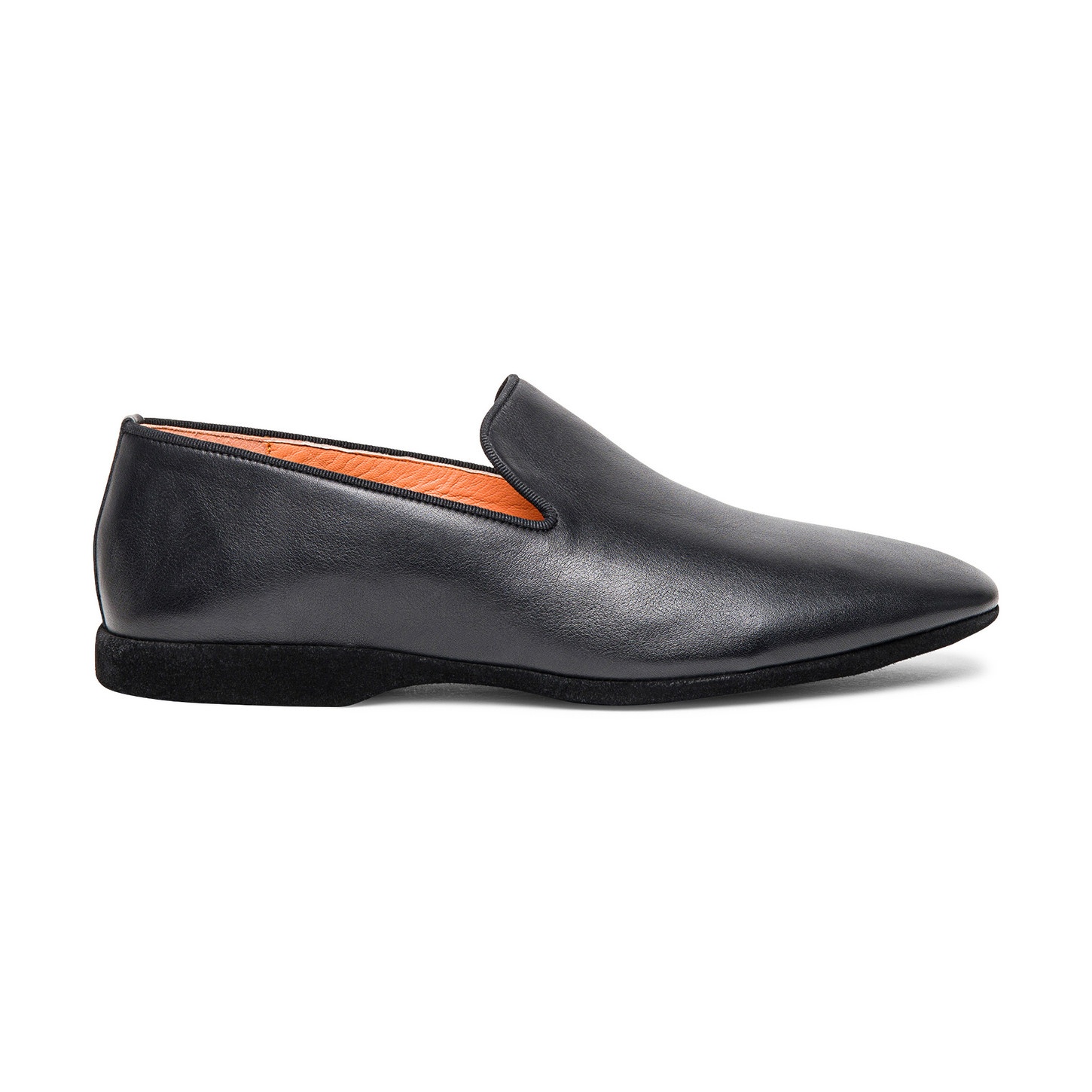 Men's black leather slipper - 1