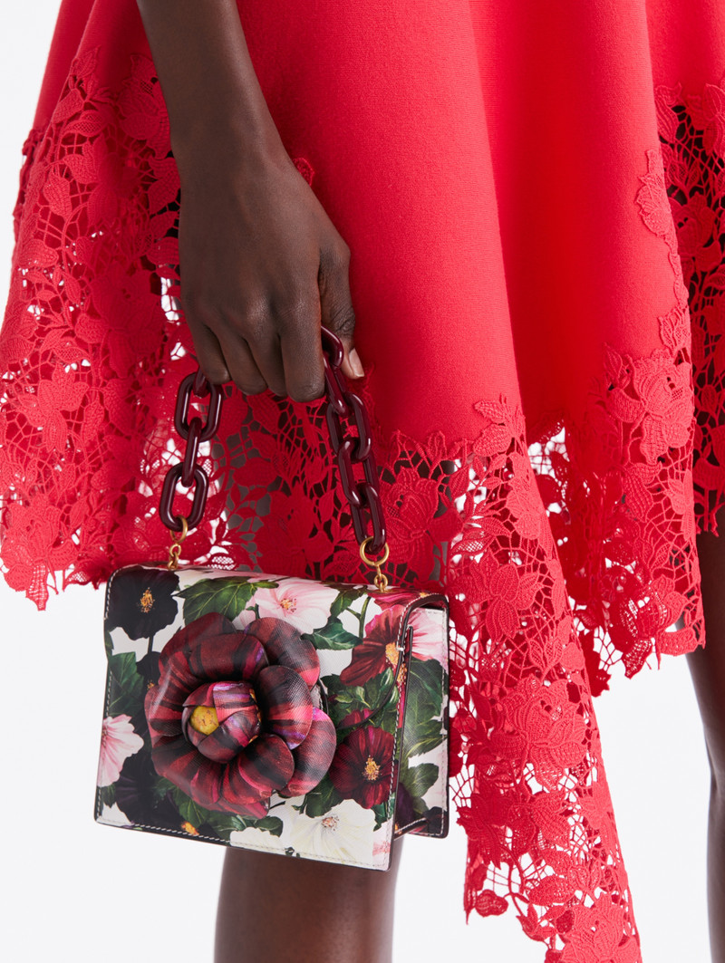 Oscar de la Renta HOLLYHOCKS PRINTED MINI TRO BAG outlook