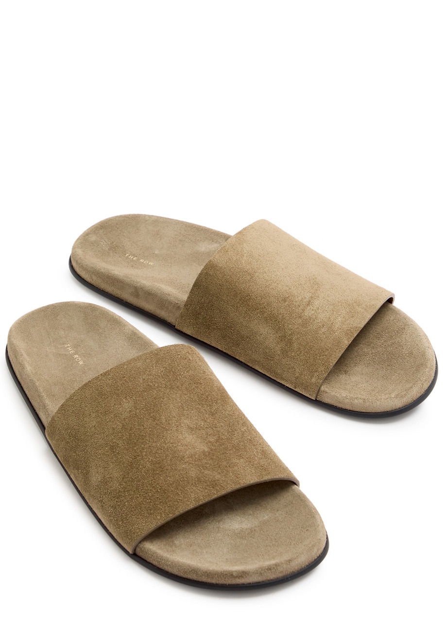 The Row Hugh Suede Sliders - 3
