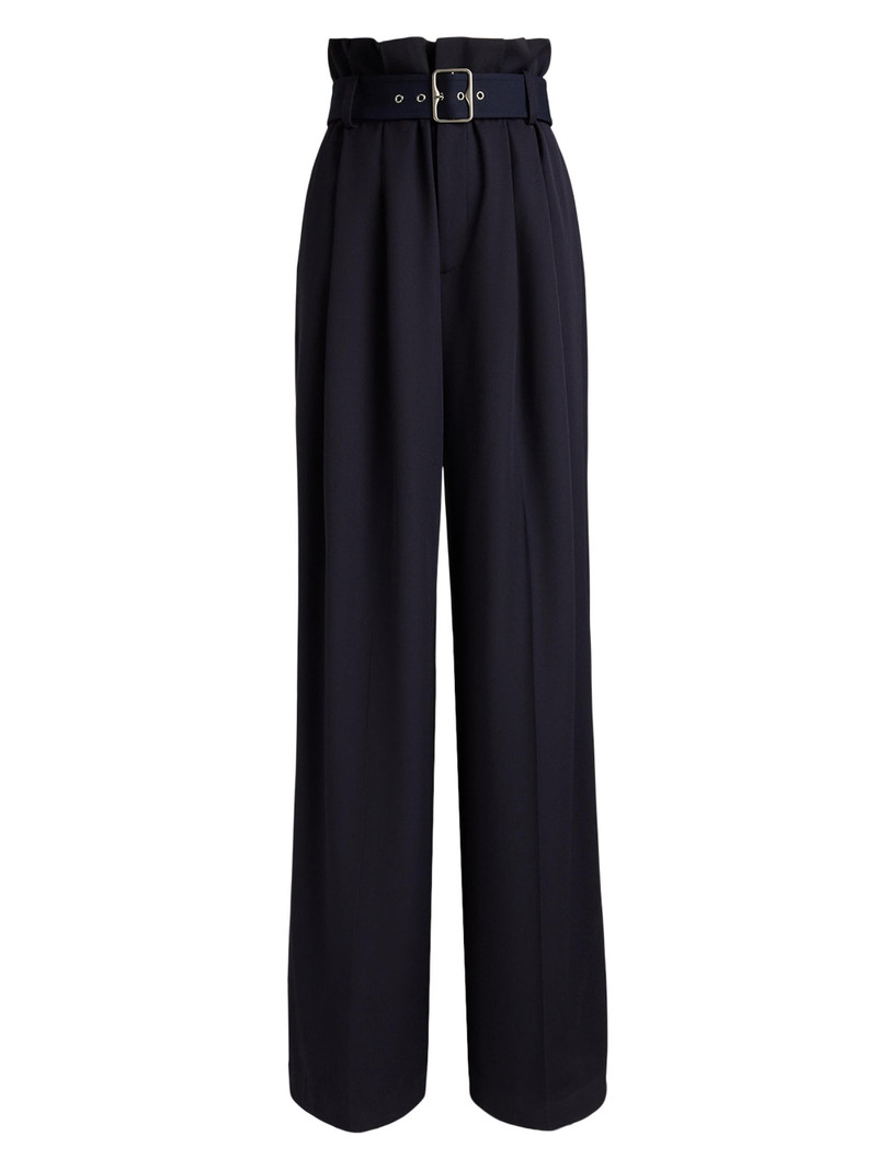 Women's Alan Wool High-Rise Wide-Leg Paperbag Pants - Icon Navy 1