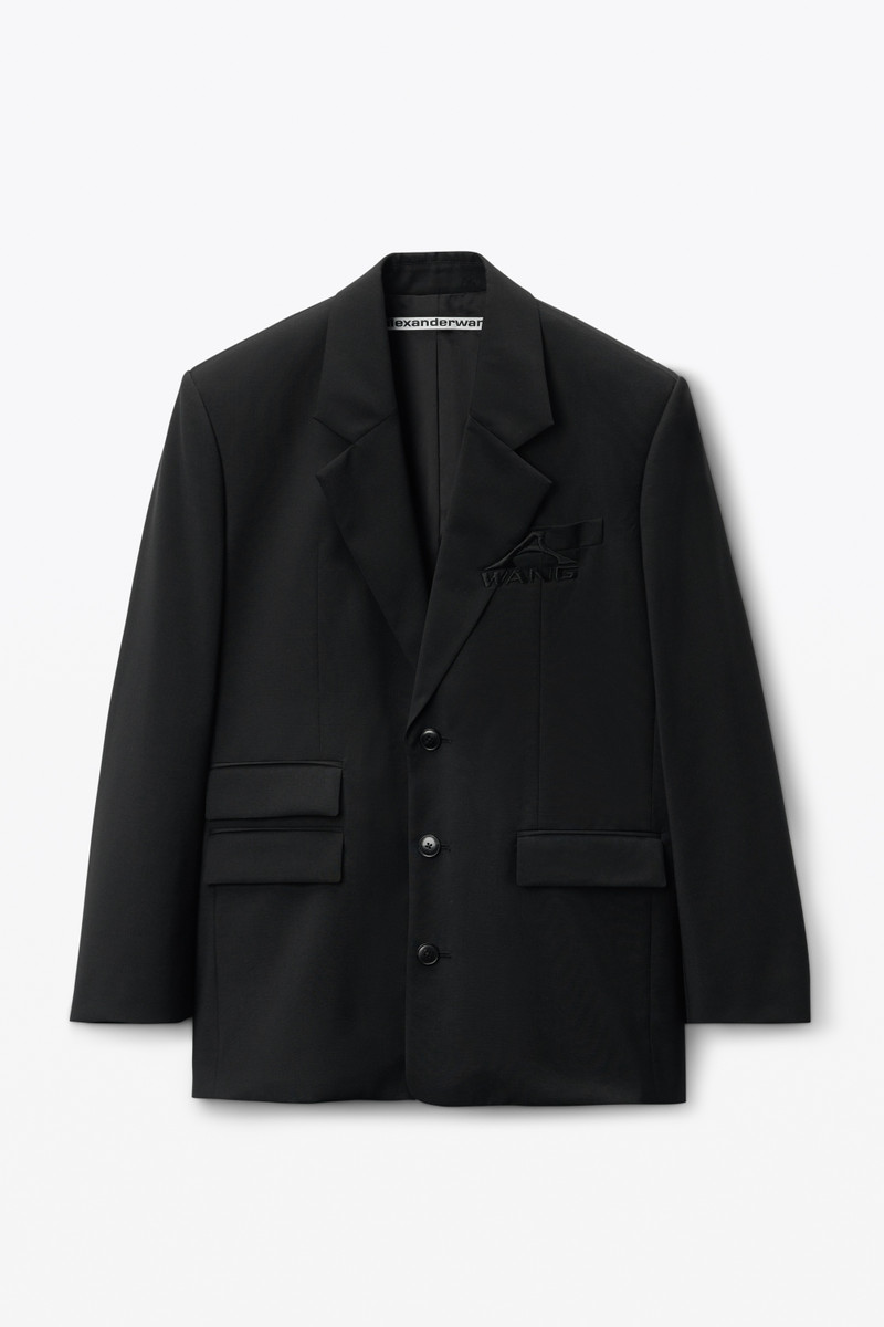 Oversized Logo-Embroidered Blazer 1