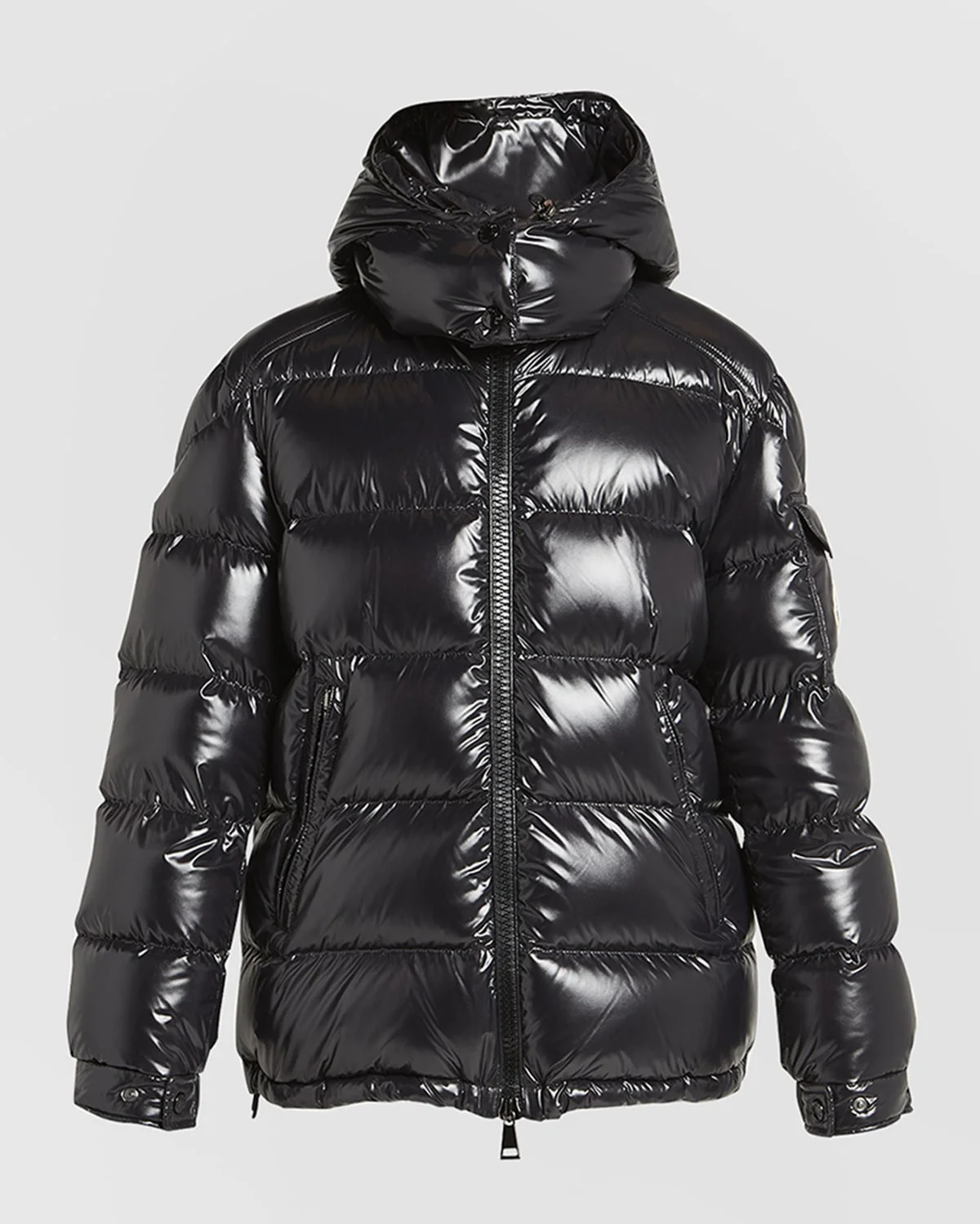Maire Shiny Puffer Jacket with Removable Hood - 1