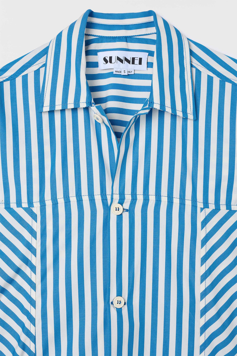 SHIRT DRESS / bluette & off white stripes 4