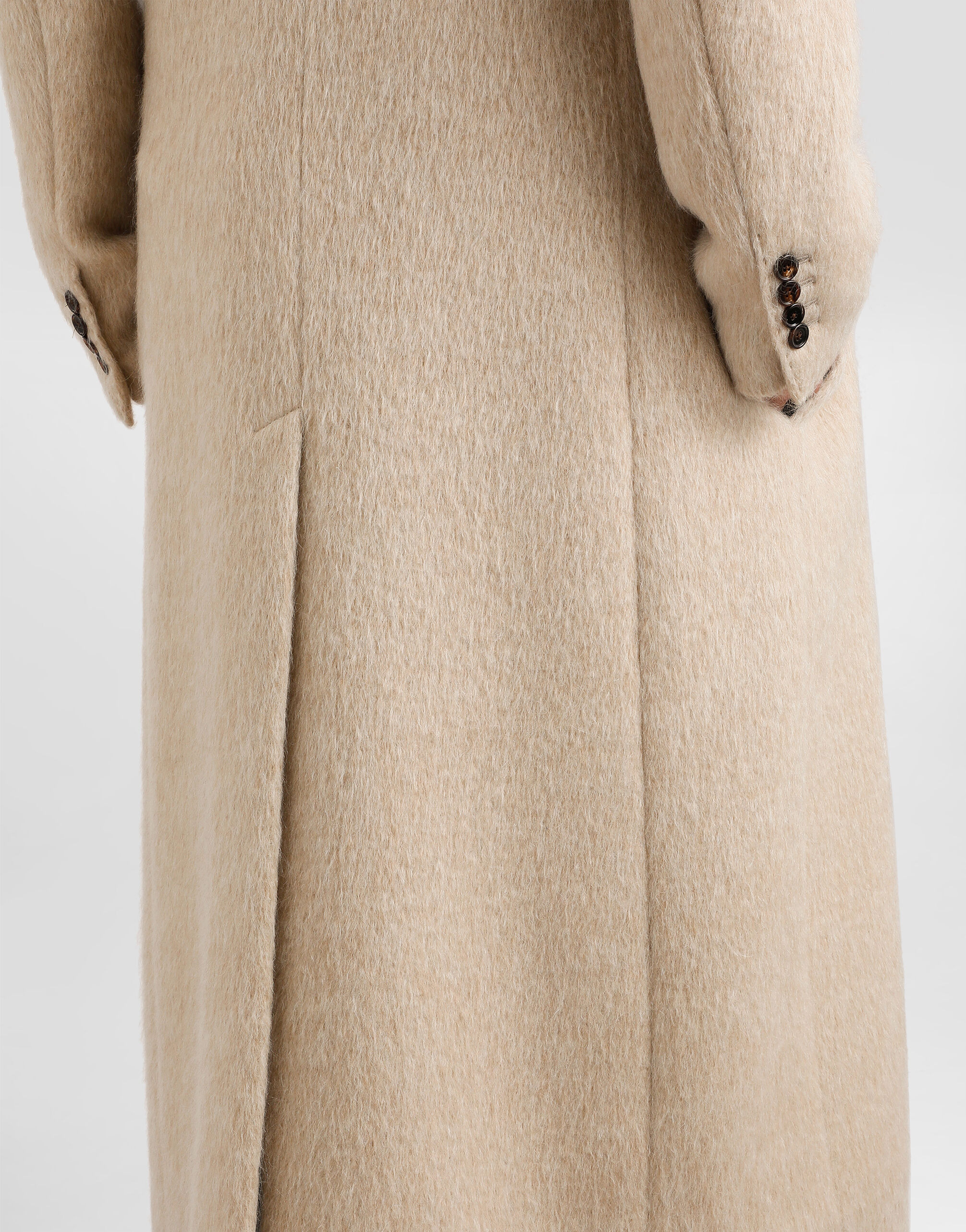 Long-haired mohair blend double-breasted coat - 5