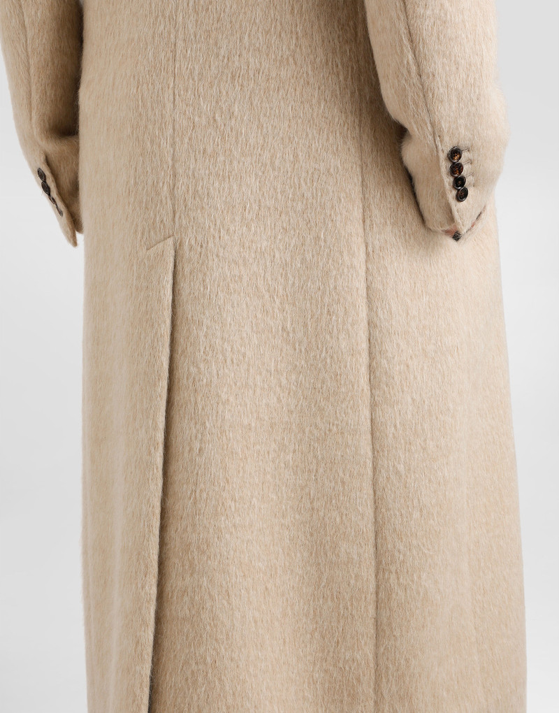 Long-haired mohair blend double-breasted coat 5