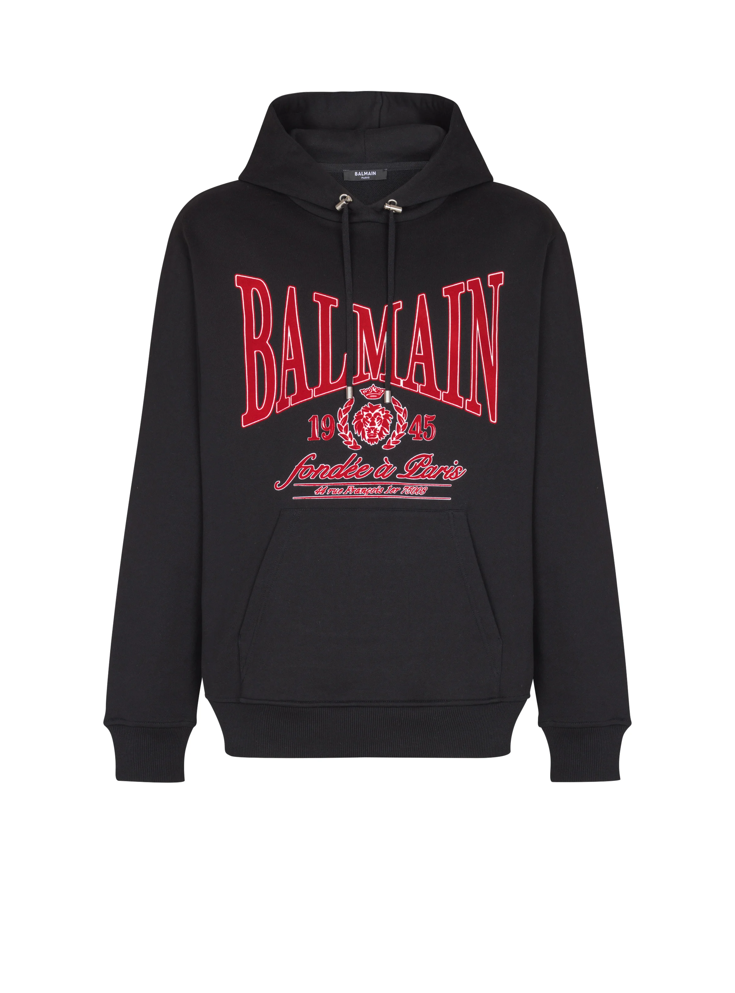 Flocked Balmain College hoodie - 1