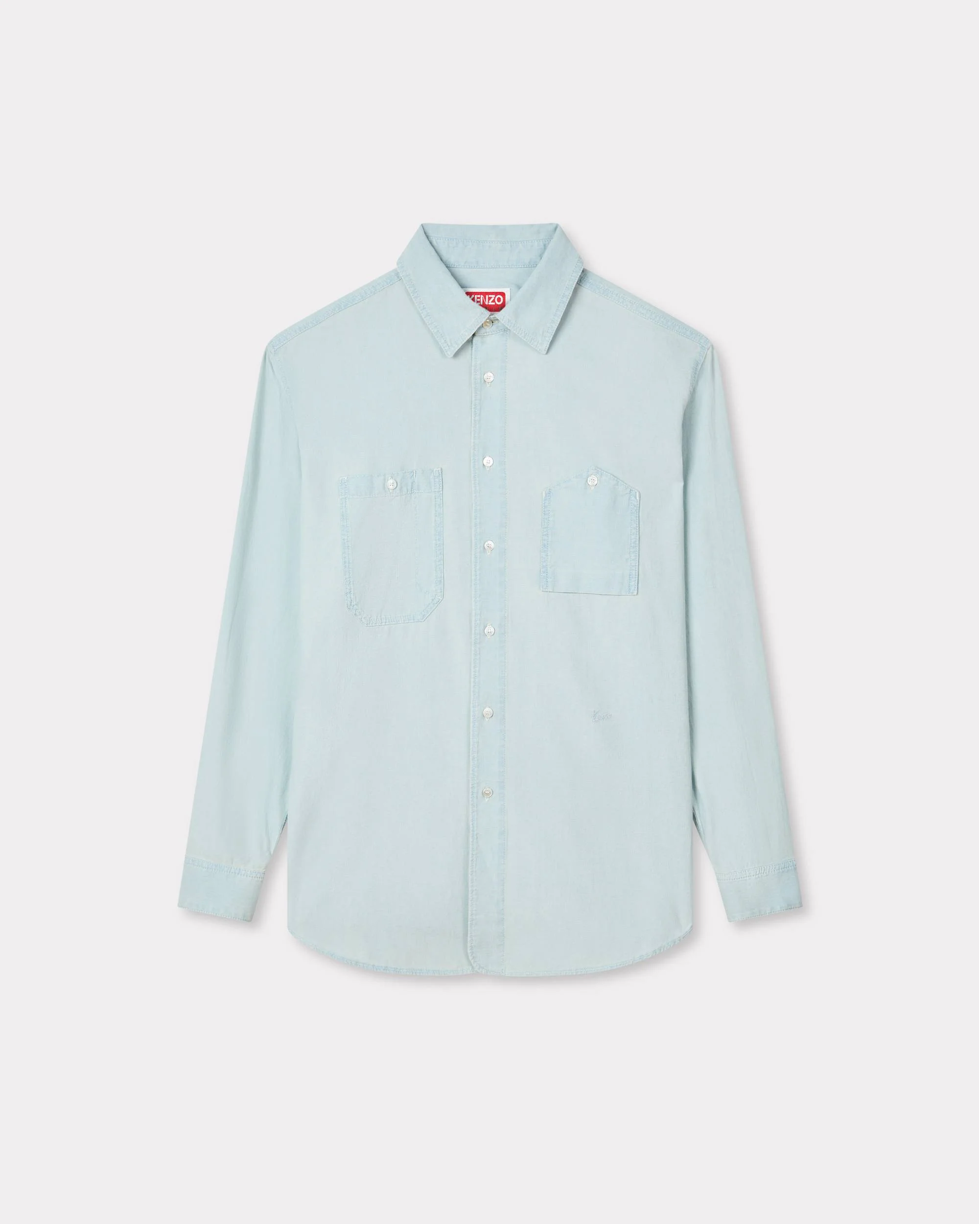 Workwear shirt in stone bleach chambray - 1