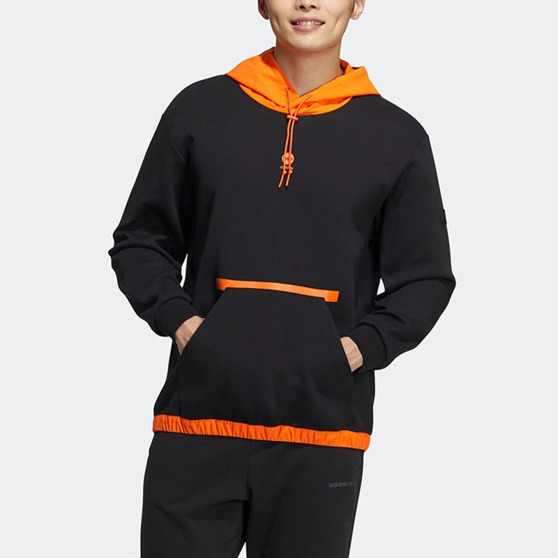 adidas Men's adidas neo Contrasting Colors Thicken Sports Pullover Black HD4634 outlook