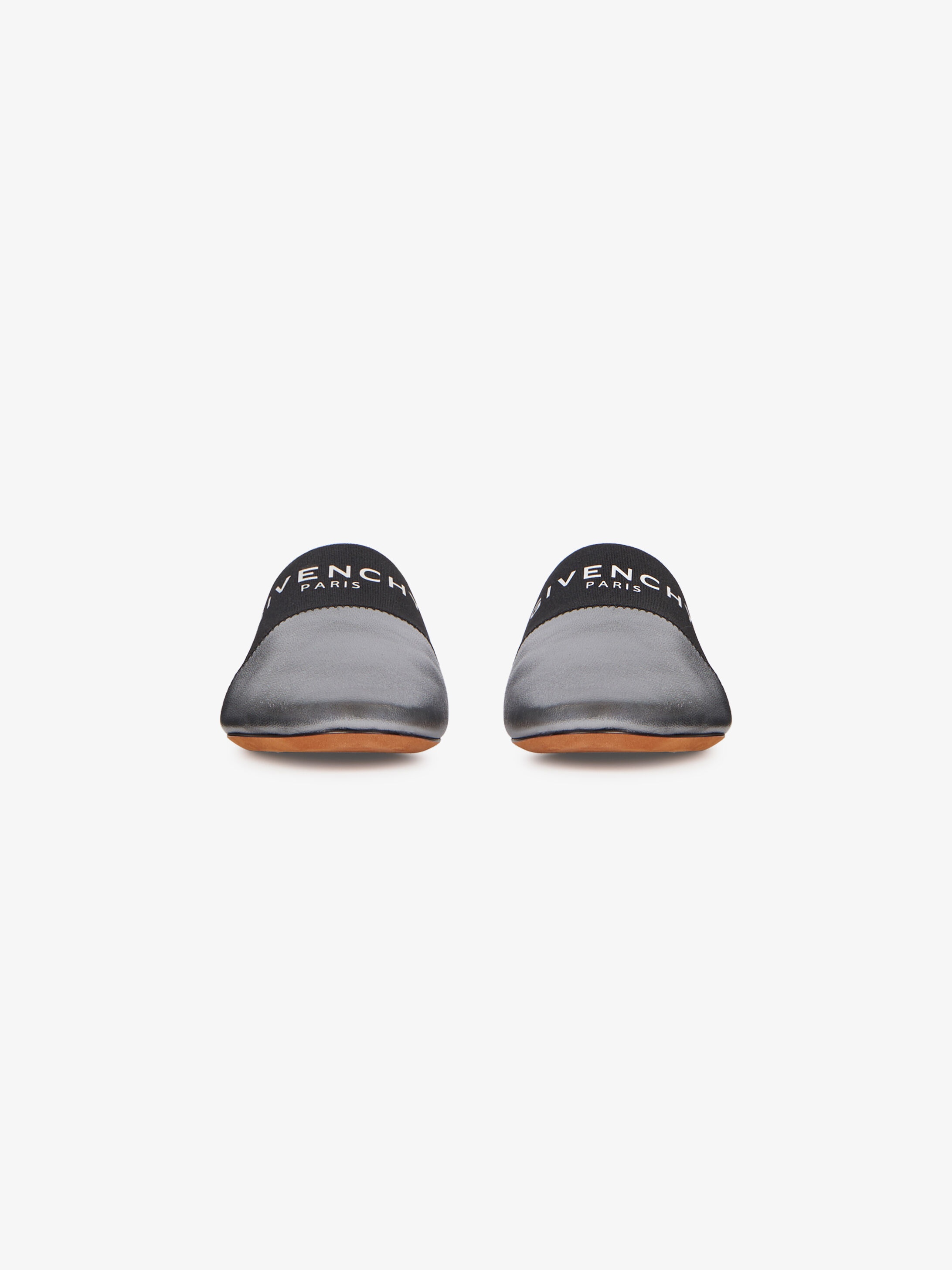 GIVENCHY PARIS flat mules in metallic leather - 4