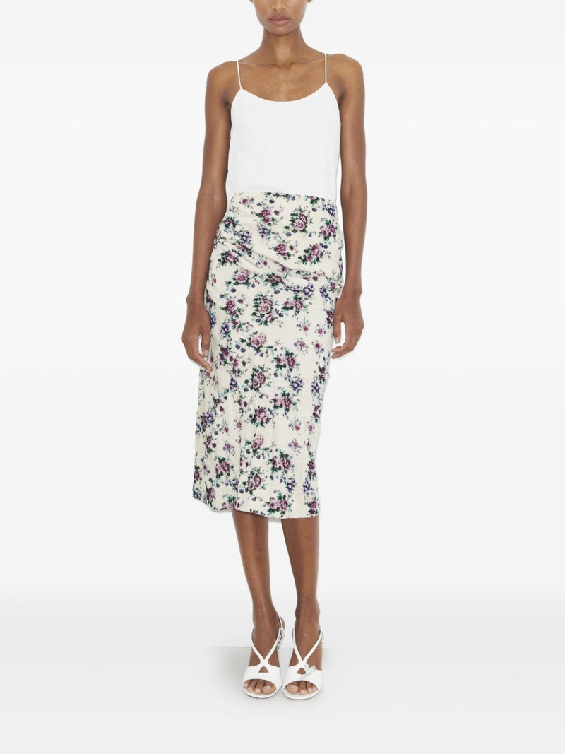 TORY BURCH printed velvet midi skirt outlook