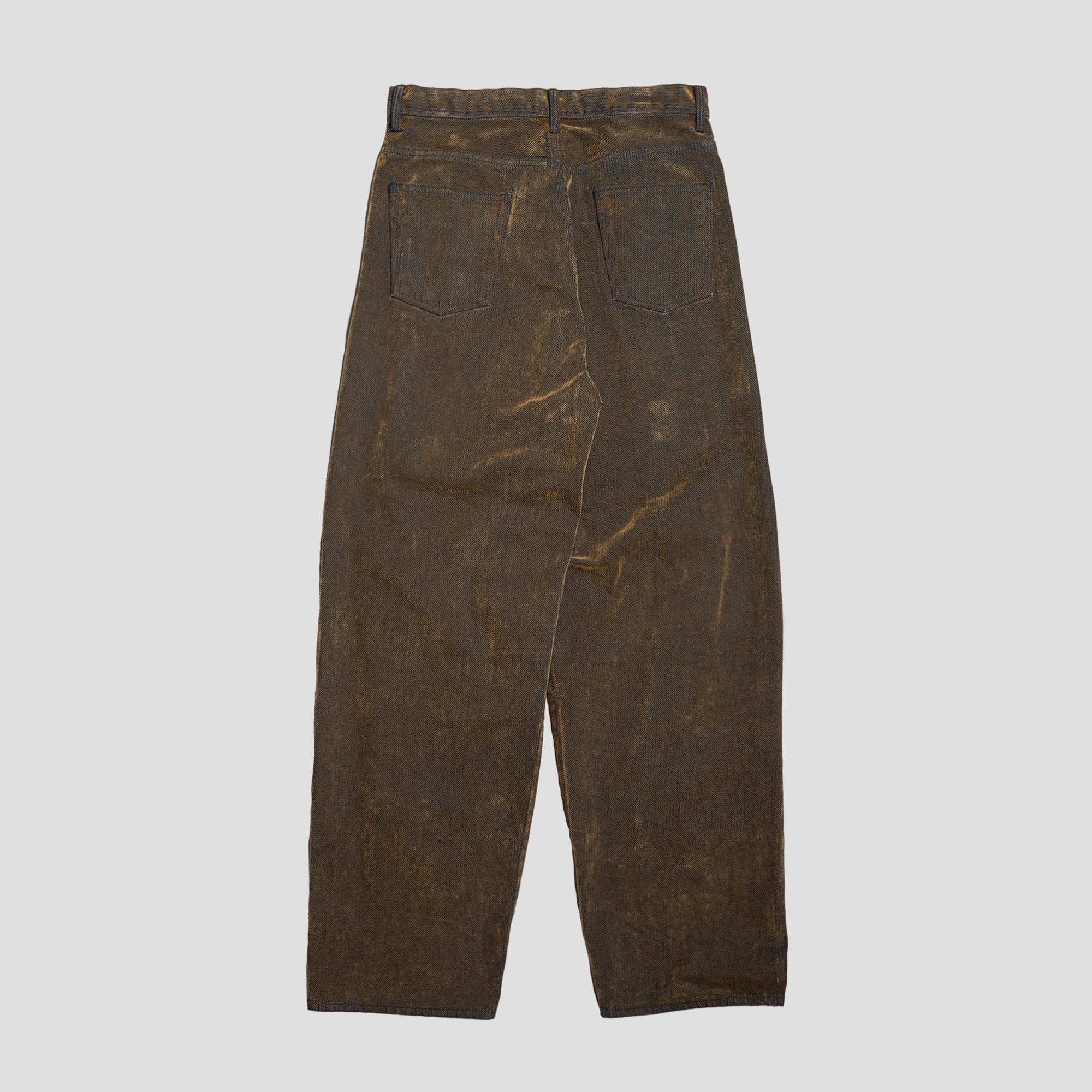 WIDE TAPERED FLOCKED DENIM PANTS - 4