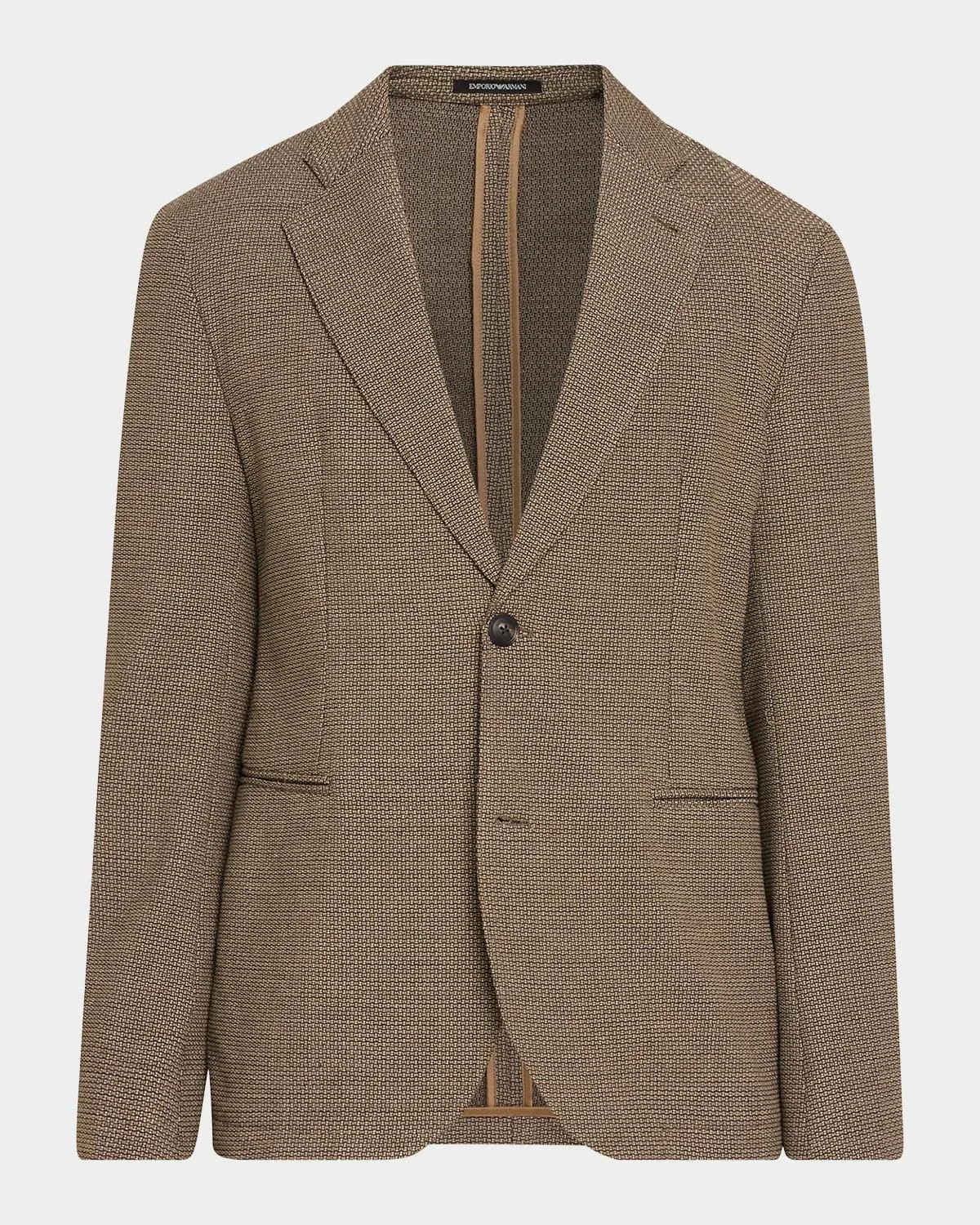 Men's Geometric Jacquard Single-Breasted Sport Coat - 1